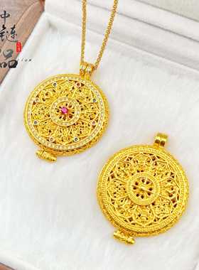 古法镀金不掉色金店同款沙金镂空