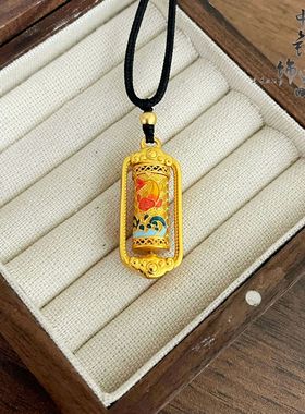 周古法生大福金店同款沙金珐琅彩