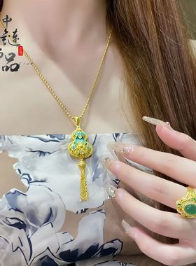 越南沙金金店同款古法镶钻妙莲