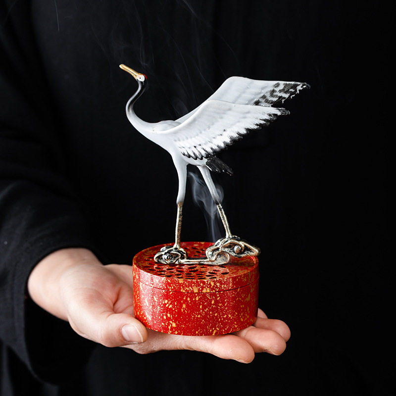 新中式禅意仙鹤踏云桌面摆件沉香檀香盘香炉家用室内香道香薰炉,淘宝优惠券,粉丝福利购,淘宝优惠卷