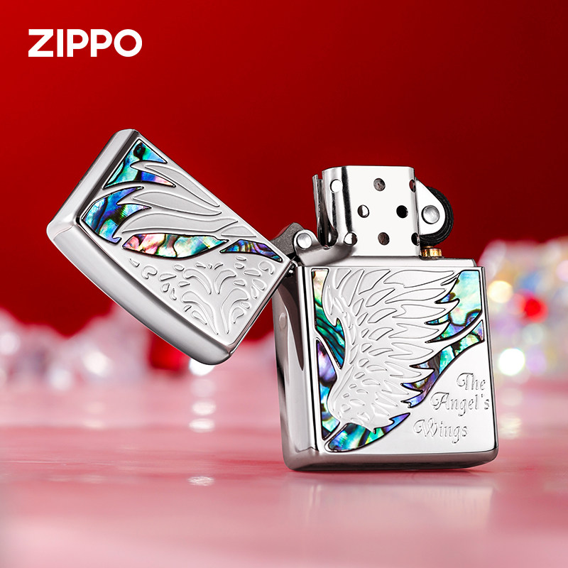 Zippo打火机天使之翼官方正品贝壳镶嵌防风煤油送男朋友生日礼物,淘宝优惠券,粉丝福利购,淘宝优惠卷