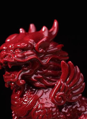 朱砂天然麒麟摆件紫金一对家居办公室卧室工艺品客厅开业装饰送礼