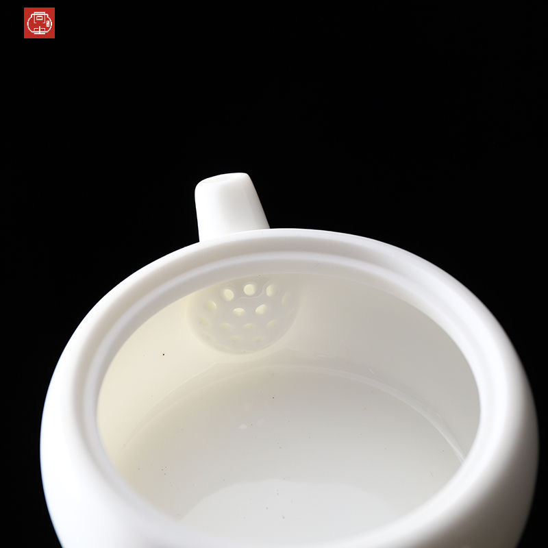 羊脂玉德化白瓷汉瓦壶陶瓷凤鸣壶手工网红豪华轻奢功夫泡茶壶单壶 - 图0