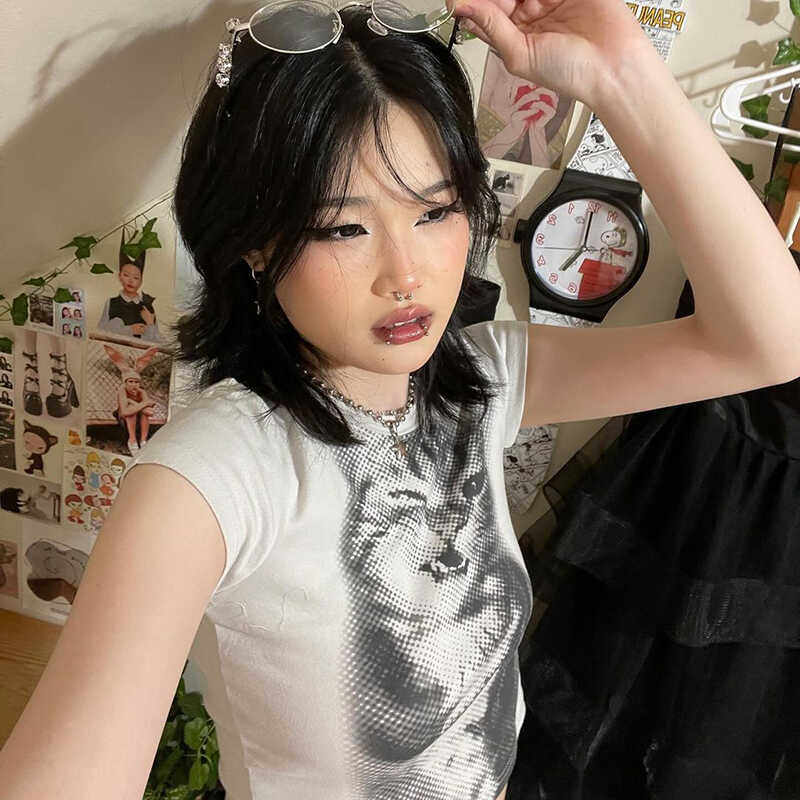 Amyway【叛逆猫咪】辣妹夏季美式修身短款女短袖T恤外穿纯欲上衣,淘宝优惠券,粉丝福利购,淘宝优惠卷