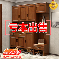 Solid Wood Shoe Cabinet Home Doorway DOOR XUAN CABINET BRIEF ABOUT SMALL HOUSEHOLD TYPE ENTRANCE DOOR HALL CABINET INTEGRATED NEW CHINESE LIVING ROOM PARTITION