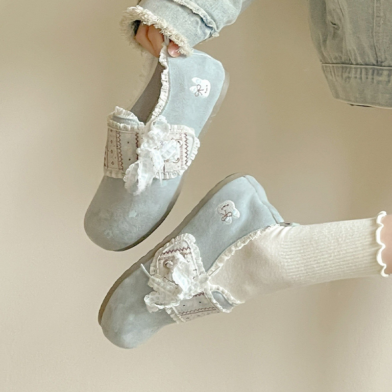 2026春季新款女孩博肯鞋懒人一脚蹬外穿鞋魔术贴花边休闲鞋潮,淘宝优惠券,粉丝福利购,淘宝优惠卷