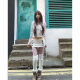 ອອກແບບກະໂປ່ງສີຂາວ bronze culottes ແອວຕ່ໍາ