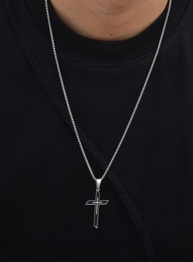 十字架斜边项链男款潮流
