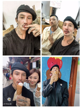 贝雷帽百搭潮复古英伦黑白蓓蕾