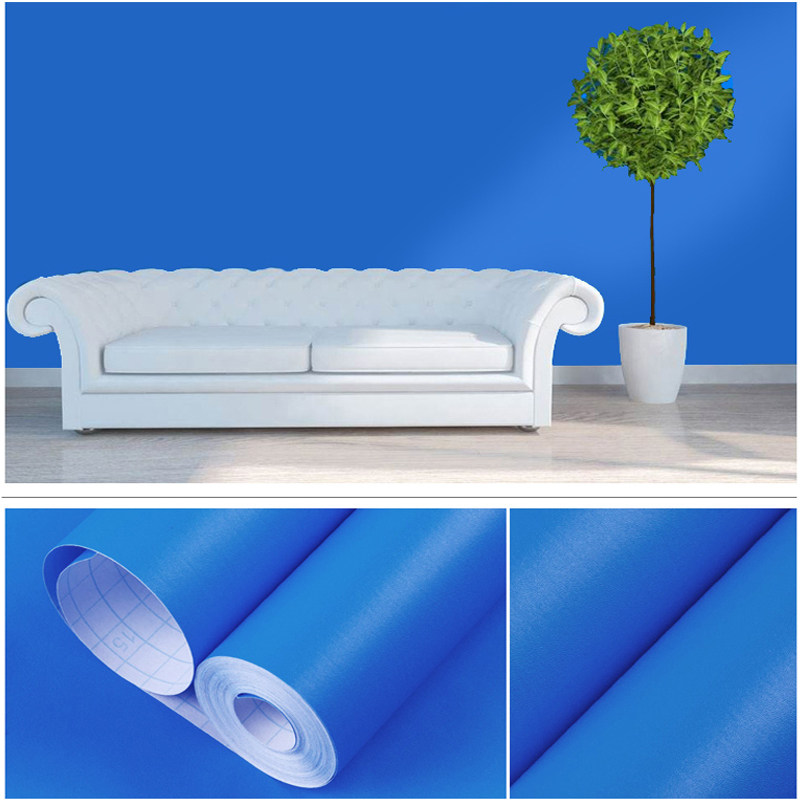 即时贴刻字自粘防水贴纸 淡蓝色儿童房卧室幼儿园墙壁纸书桌翻新