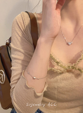 925银丘比特爱心项链锁骨链