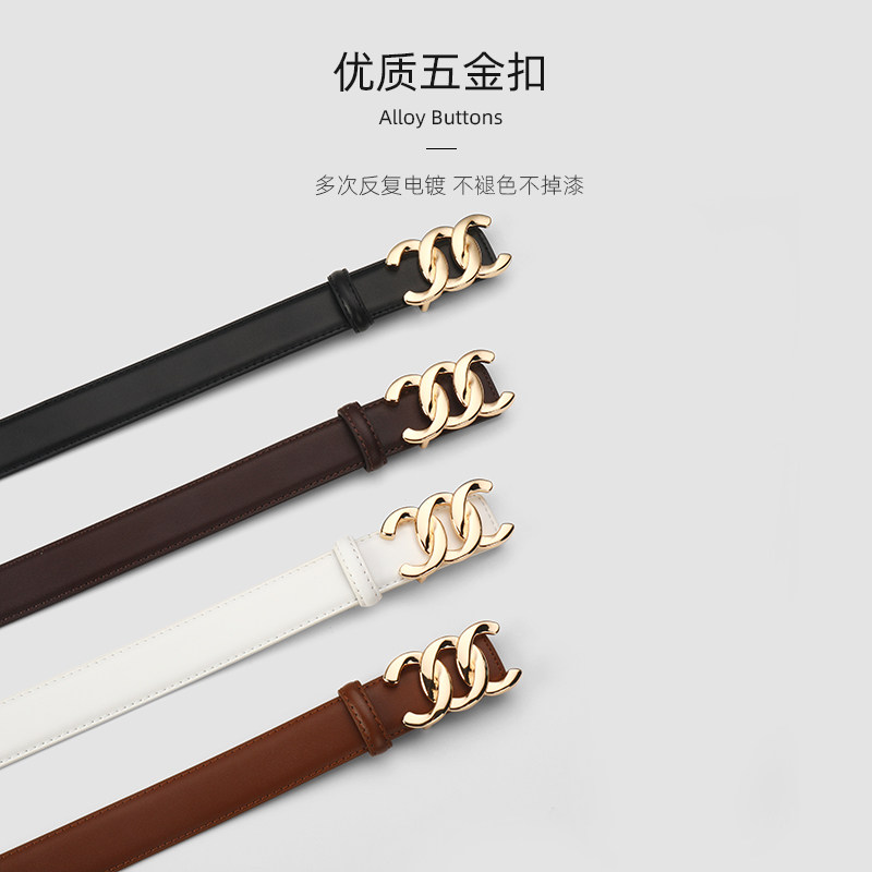 新款皮带女款真皮百搭配牛仔裤带宽韩版时尚女士腰带装饰简约内穿