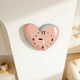 Creative heart-shaped pink punch-free living room wall clock