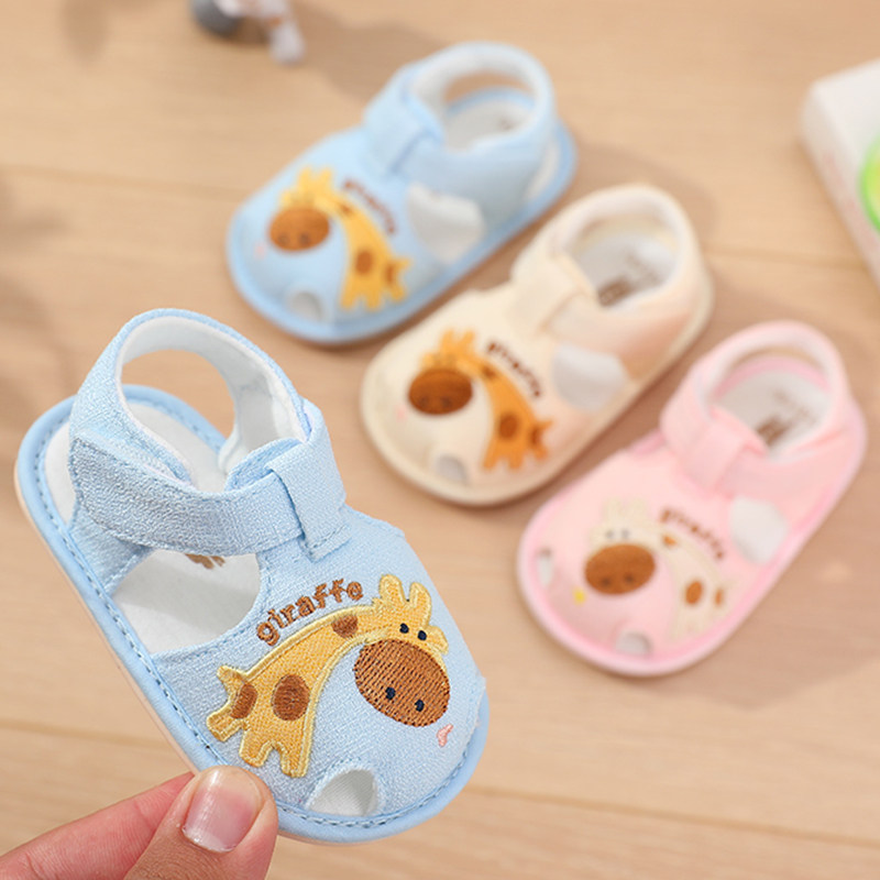夏季宝宝凉鞋婴儿鞋0-1岁软底透气防滑牛筋底学步鞋男女不掉鞋A类