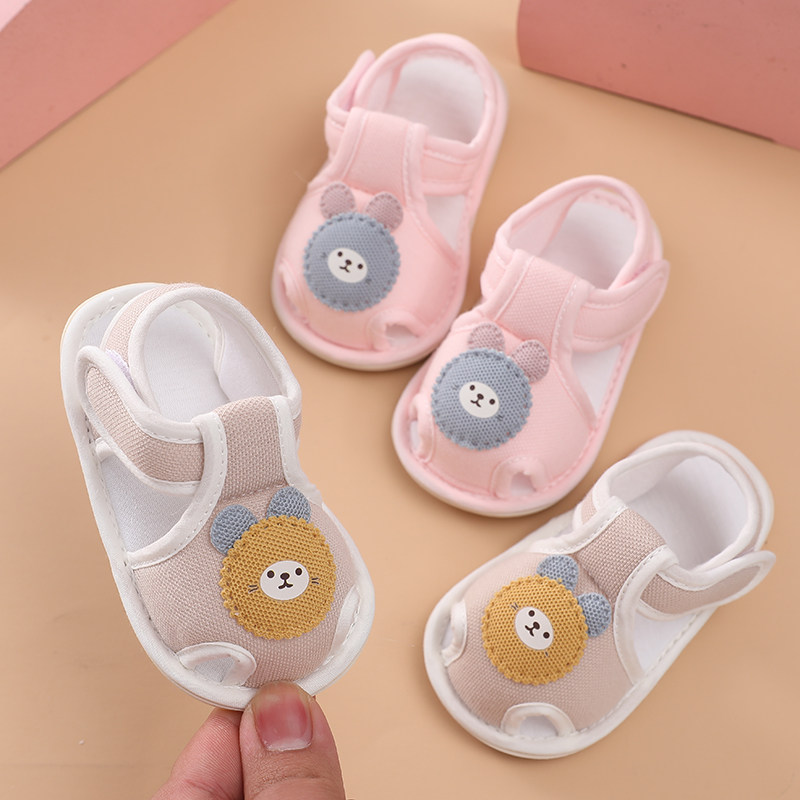 夏季宝宝凉鞋婴儿鞋0-1岁软底透气防滑牛筋底学步鞋男女不掉鞋A类