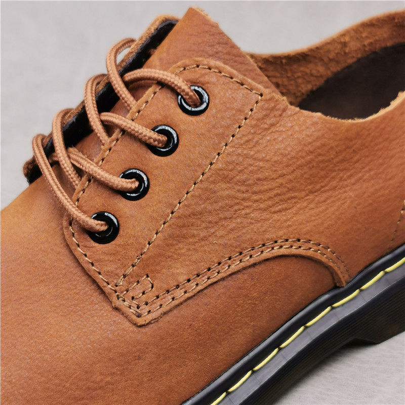 外贸真皮透气欧美复古软皮鞋男百搭休闲鞋牛皮圆头单鞋牛筋底男鞋,淘宝优惠券,粉丝福利购,淘宝优惠卷