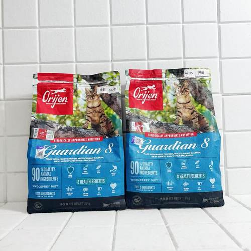 防伪可查 Orijen/渴望八重守护 无谷发腮高蛋白通用猫粮1.8kg原装 - 图1