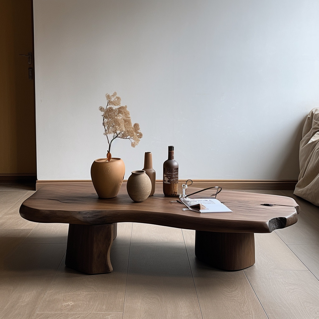 侘寂风实木茶几中古风自然原木不规则艺术茶几民宿设计师茶桌茶台,淘宝优惠券,粉丝福利购,淘宝优惠卷