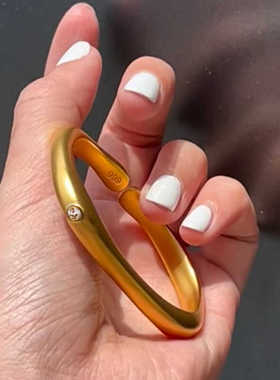 越南沙金金店同款古法点钻马蹄手镯开口手工南非锡金手镯三金首饰