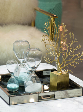 美式风金色珊瑚软装铁艺树杈摆件