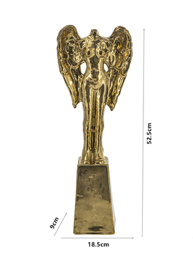 法式桌面天使雕像摆件氧化镁复古