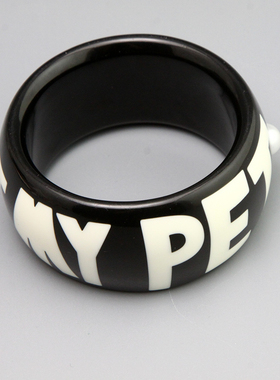 I复古vintage树脂字母趣味时尚造型个性手镯孤品