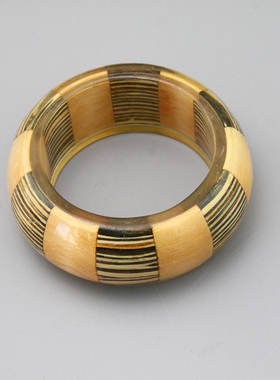 Y复古vintage木质树脂中古稀有古董手镯孤品