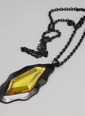 Y设计师款复古vintage玻璃夸张个性造型中古项链毛衣链孤品