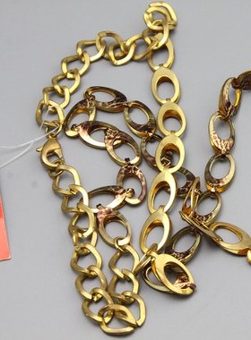 Z复古vintage超长锁链印花时尚个性多层项链毛衣链孤品