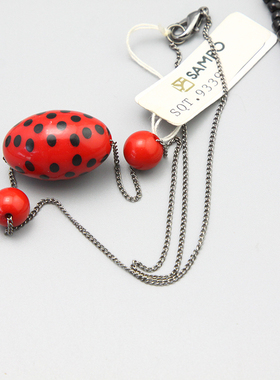 红色时尚风花卉串珠孤品项链