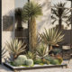 Simulated agave tropical green plants for landscaping fake plants