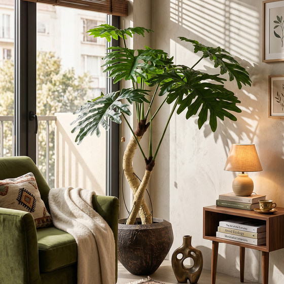 Simulated Dragon Scale Spring Rain Tree Potted Philodendron Fake Green Plant