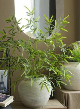 复古水泥花盆做旧大肚花瓶摆件