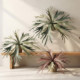 Simulated staghorn leaves tropical sand plant leaves landscaping