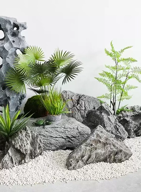 仿真石头造景鱼缸假山石装饰摆件