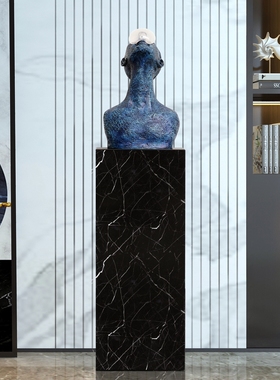 黑白根大理石样板房间墩子摆件