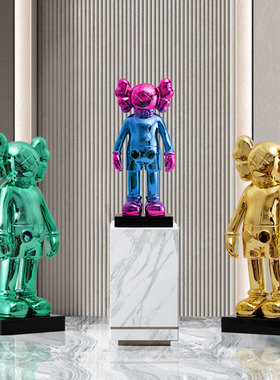 大雕塑售楼处样板玻璃钢kaws摆件