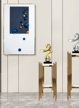 轻奢风背景墙不锈钢球组合挂饰