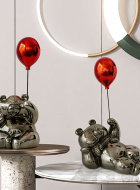 简欧小熊前台玻璃钢艺术风雕塑