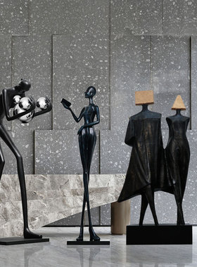 人像样板房间展厅走廊抽象艺术品