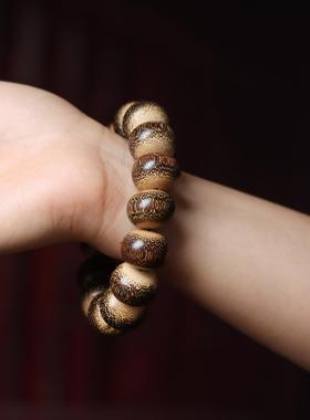 实心玉竹龙血金丝竹手串天然老料满鱼子纹棕竹文玩佛珠算盘珠手链