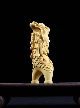 黄杨木雕刻龙头弹弓纯实崖柏雕刻飞虎弓雕刻弹弓户外弹弓工艺品