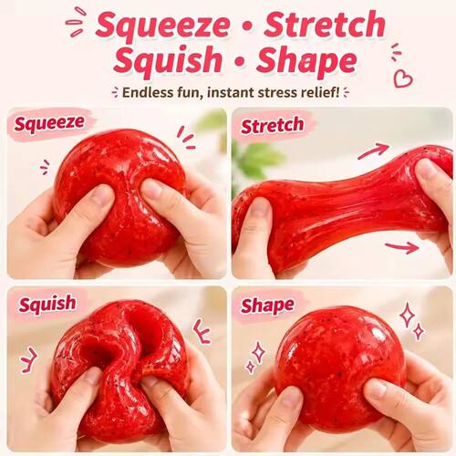 Kiwi & Watermelon Fruit Slushy Squishy Toy Soft Stress Relie - 图3
