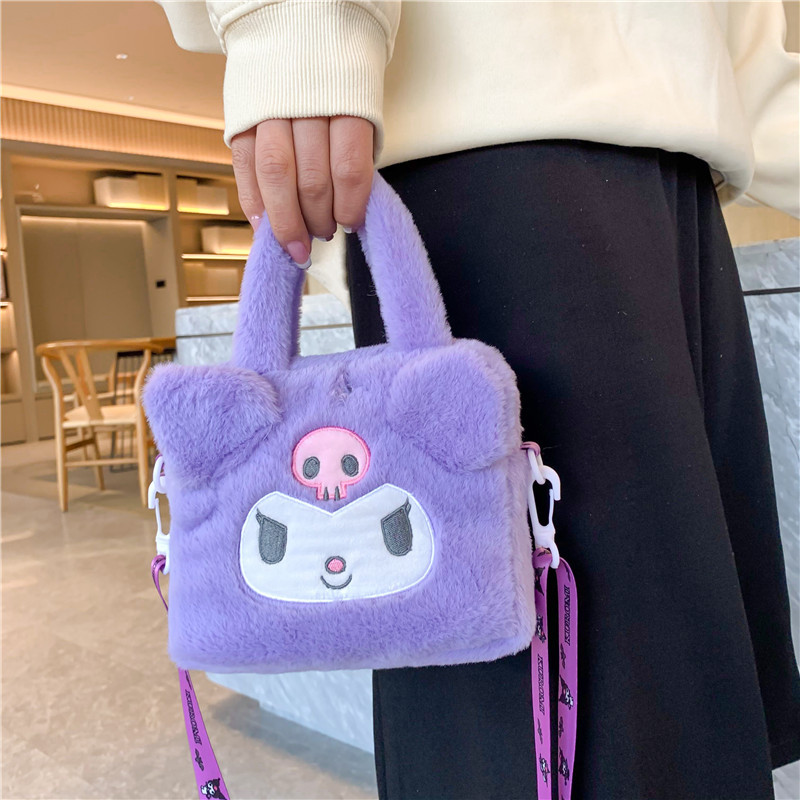 Sanrio Bag Kawaii Plush Cinnamoroll Melody Kuromi Soft-图1