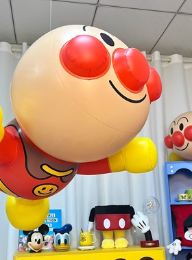 新款面包超人室内可悬挂气球吊顶悬浮公仔空中吊饰挂饰天花板摆件