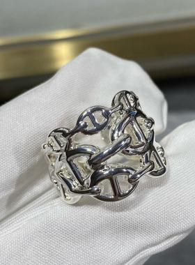 Chaine d'ancre Enchainee纯银开口猪鼻子戒指女生超级闪18K质感