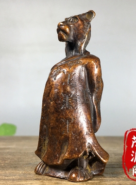 古玩纯铜实心十二生肖虎立体铜器百兽之王招财纳福风水摆件茶宠