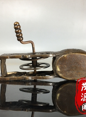 怀旧民国老物件老式纯铜龙纹同墨斗墨线盒木工划线工具老铜器收藏