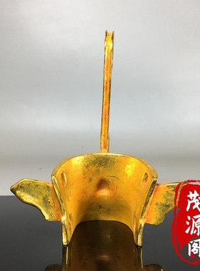 民间回流老物件纯铜鎏金三星堆纵目金面具古玩仿古装饰品摆件文玩