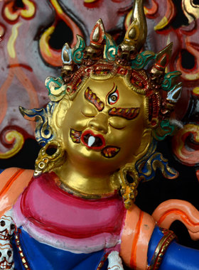 佛像菩萨纯铜彩绘密宗尼泊尔手工